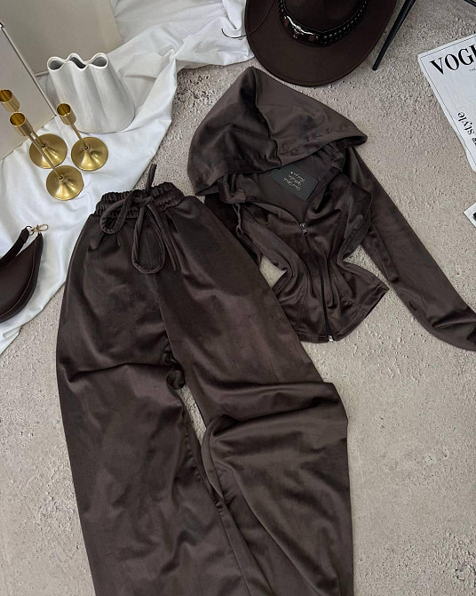 Женский прогулочный костюм двойка: кофта и штаны велюр Одесса - изображение 2