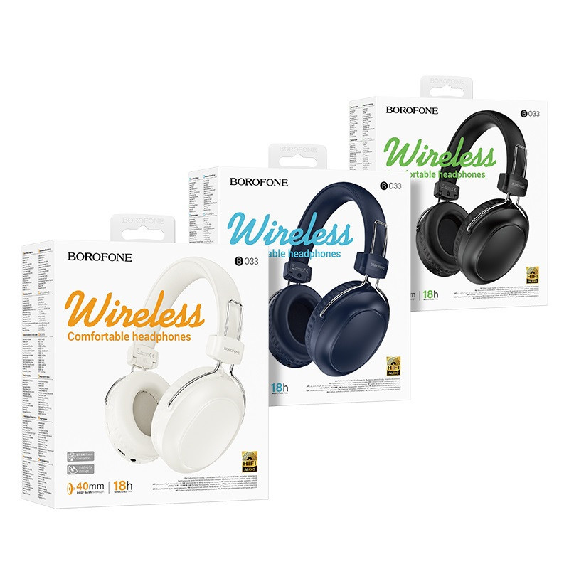 Беспроводные накладные наушники BOROFONE BO33 Melody BT headphones Milky White Киев - изображение 4