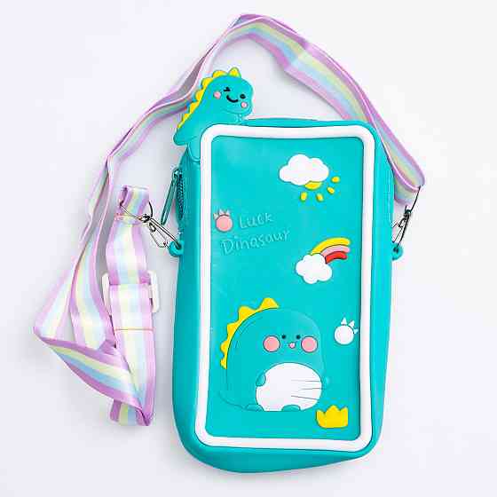 Дитяча силіконова сумочка-кошелек бірюзова 17x10 см Київ