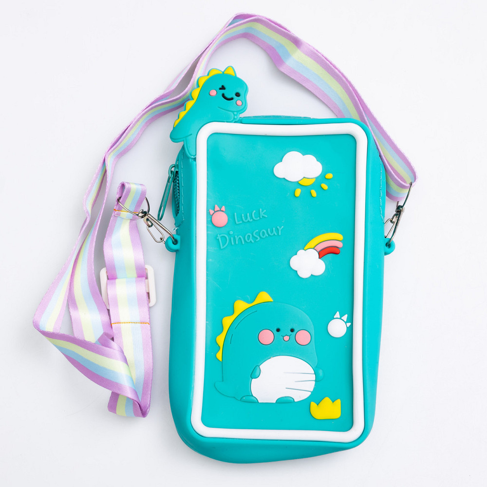 Дитяча силіконова сумочка-кошелек бірюзова 17x10 см Київ - фото 1