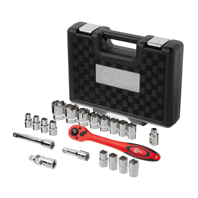 Набір інструментів, проф., 1/2", Cr-V, 21 од., головки: 10-32 мм, кейс INTERTOOL ET-6021 Київ - фото 8