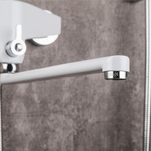 Змішувач для ванни з душовим гарнітуром Frap H58 F2258 білий/хром Київ - фото 4