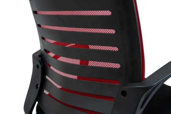 Офісне Крісло Керівника Richman Flush Сітка Хром М1 Tilt Чорно-червоний Київ