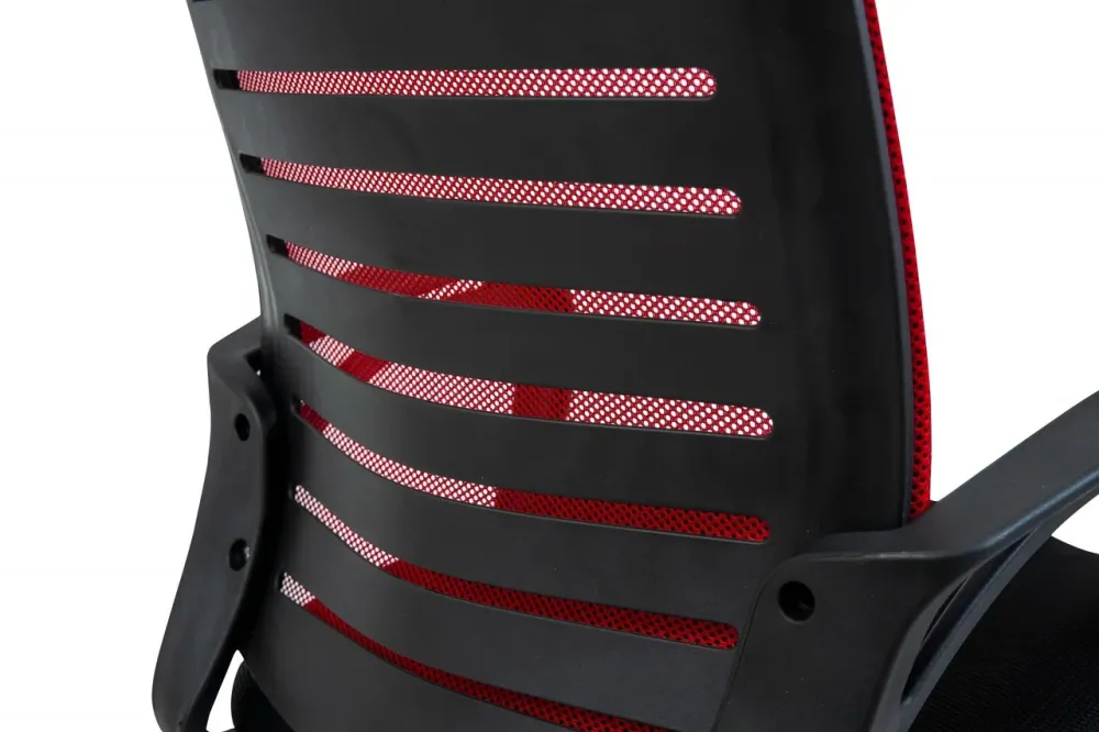 Офісне Крісло Керівника Richman Flush Сітка Хром М1 Tilt Чорно-червоний Київ - фото 6