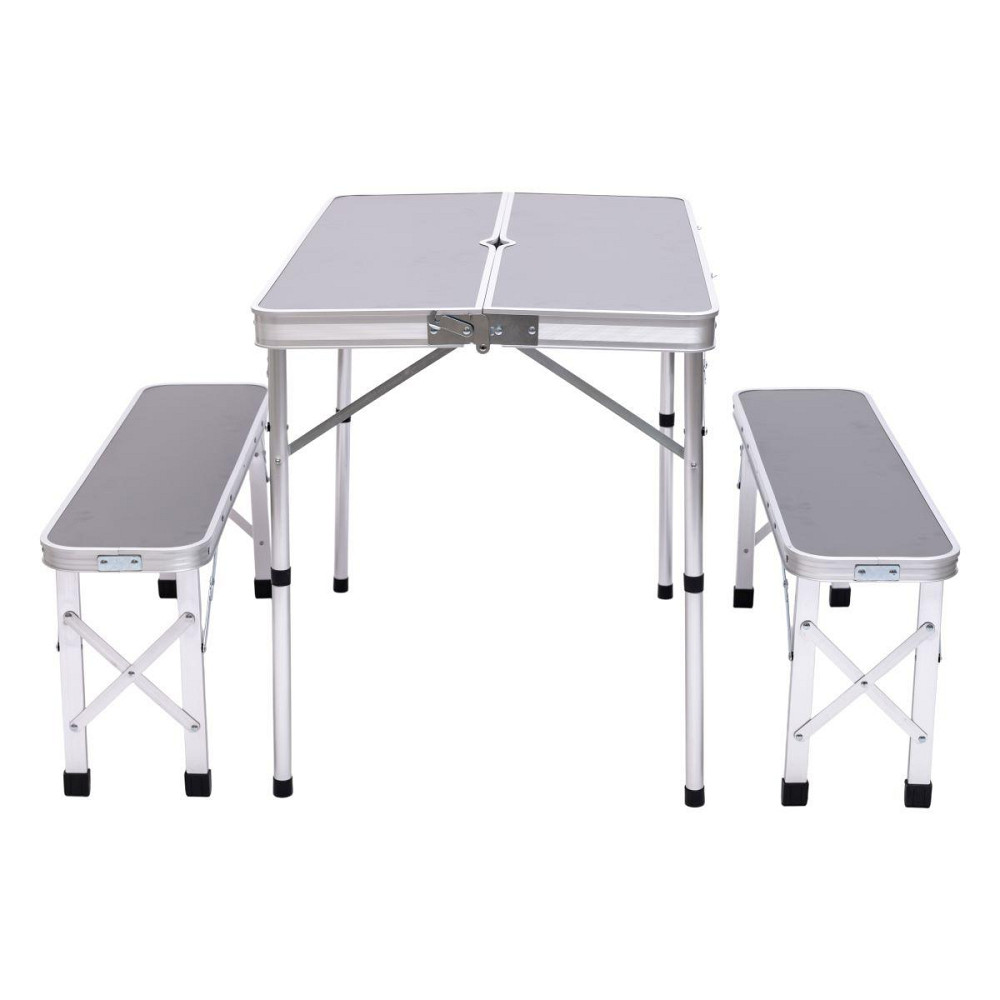 Комплект складной мебели: стол и 2 лавочки, серый Киев - изображение 8