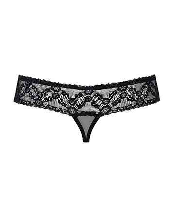 Кружевные танга с доступом Obsessive 837-THC-1 L/XL, черные Sex Aura Киев