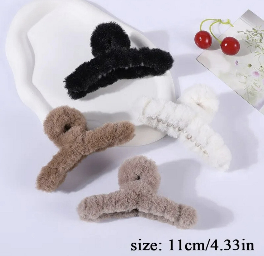 Шпилька крабік із хутра Капучіно Смела - изображение 2