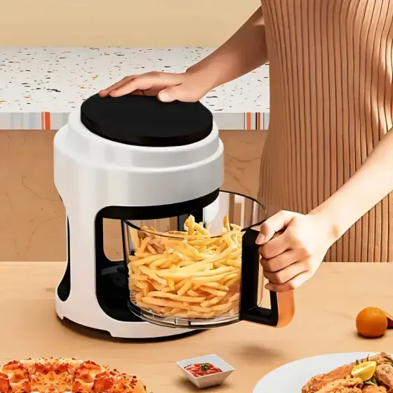 Hengda Черная Аэрофритюрница безмасляная сенсорная на 6л Gold Diamond 3200Вт Коломыя