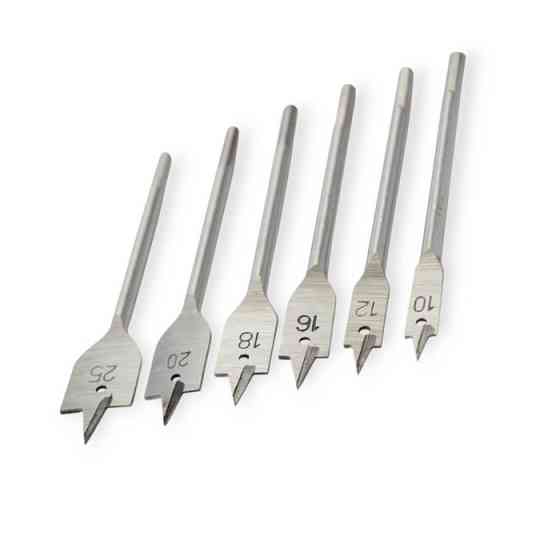 Набір пір'яних свердел по дереву 10, 12, 16, 18, 20, 25 мм (6 шт) Grad Мукачево