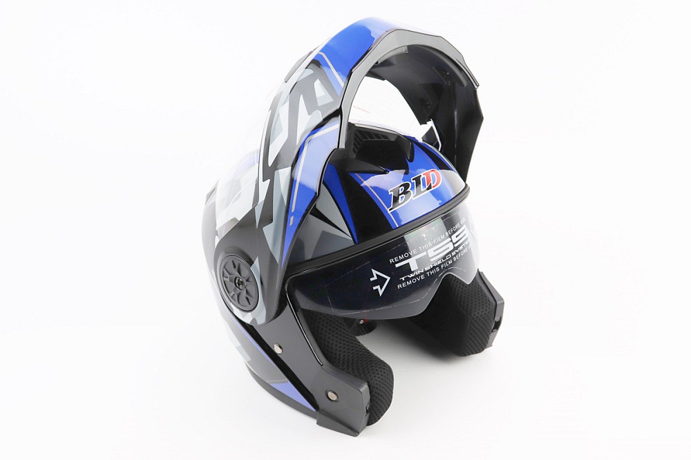 Шолом модуляр, закритий з відкидним підборіддям+відкидні окуляри BLD-159 L (59-60см), ЧОРНО-СИНІЙ Киев - изображение 2