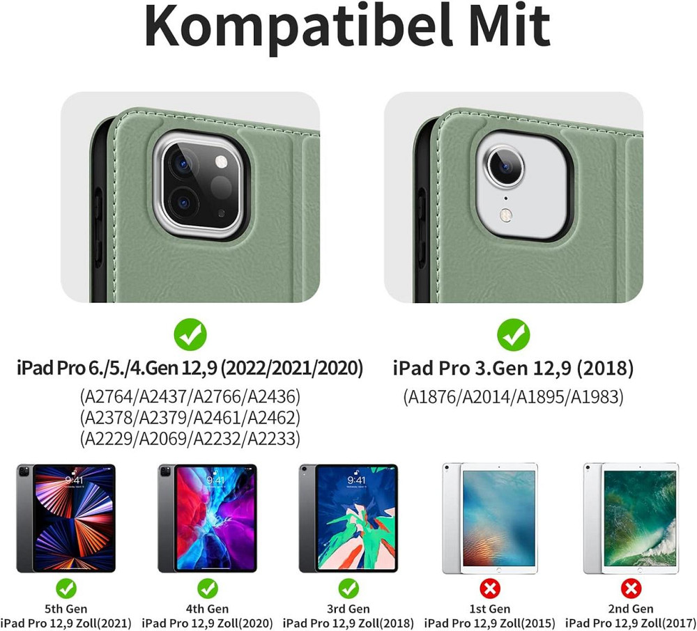 Фирменный защитный чехол HOLIMET для Apple iPad Pro 12.9 2022/2021/2020/2018 (6th/5th/4th/3rd Generation) Black Днепр - изображение 4