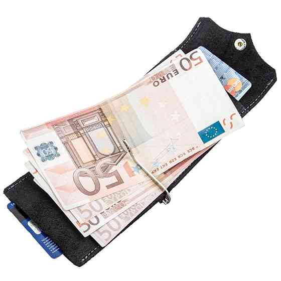 Компактний Затискач для грошей GRANDE PELLE 11196 Чорний Київ