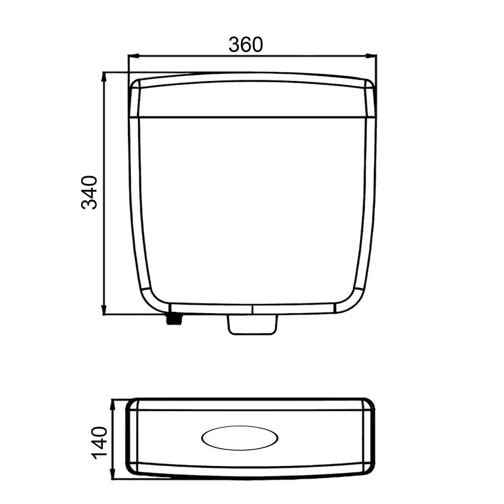 Сливной бачок SND/024/0/K, M-кнопка, пластик, K K Pol (арт. 29395) (000029395) Киев - изображение 2