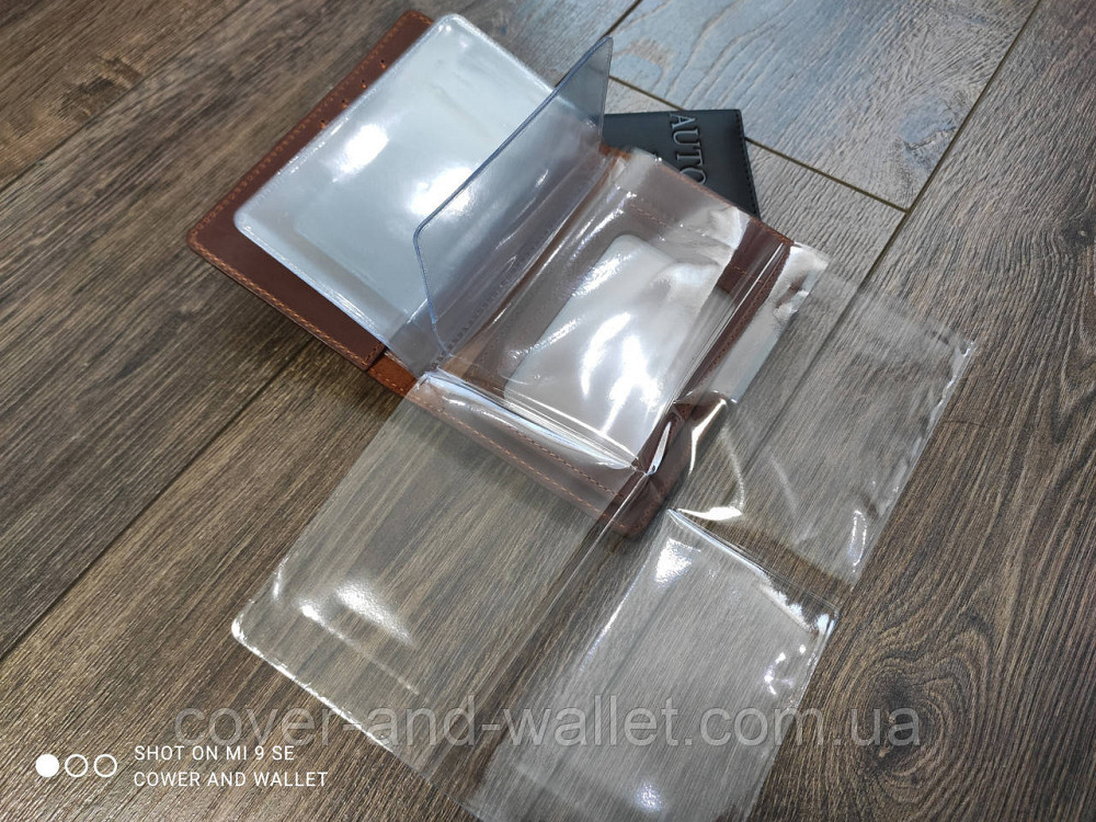 Вінтажна шкіряна обкладинка на авто документи коричневого кольору ST Leather Київ - фото 6