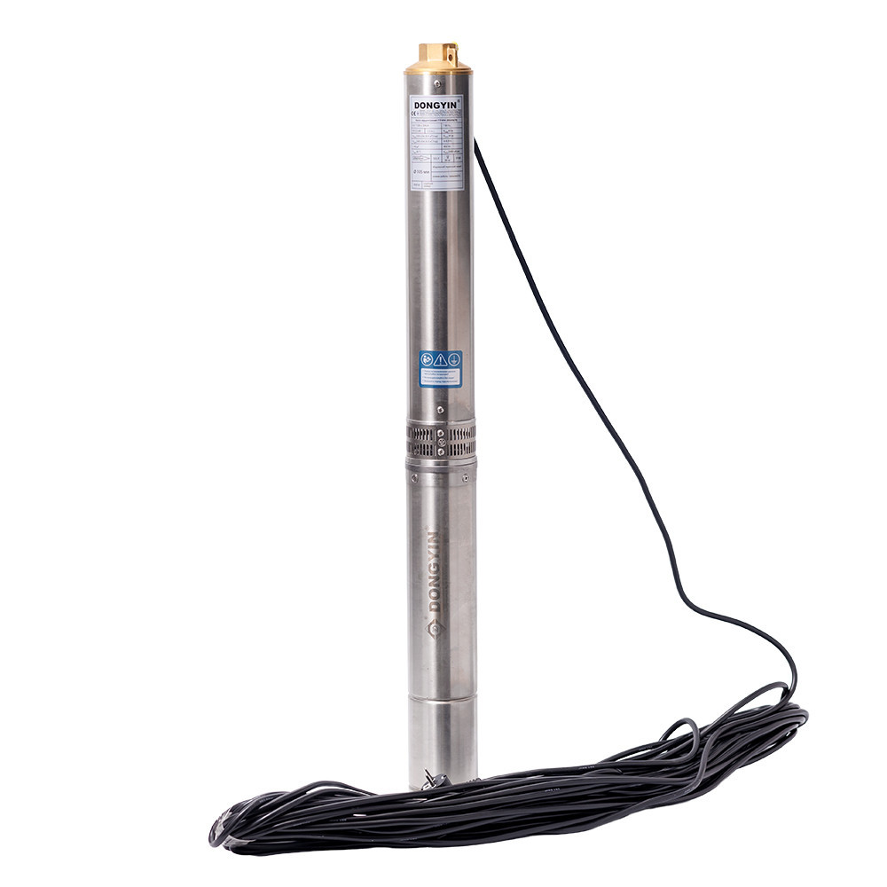 Насос центробежный скважинный 1.1кВт H 65 (43)м Q 140(100)л/мин Ø102мм (кабель 35м) DONGYIN 4SDM6/9 (777494) Ровно - изображение 1
