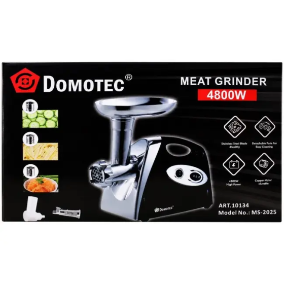 М'ясорубка електрична DOMOTEC MS-2025 3в1 4800Вт із соковижималкою, терками, шатківниками та реверсом Одеса