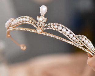 Диадема свадебная золотистая Киев - изображение 1