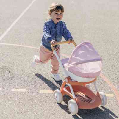 Коляска для кукол Smoby Baby Nurse Терракотовая пудра, люлька с корзиной, 18 мес + (7600254124) Винница