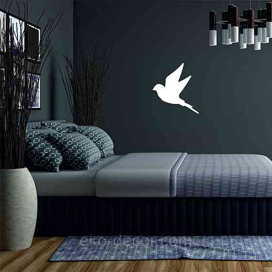 Декоративне настінне Панно «Пташка» Декор на стіну(ціна за 1шт) 30*27 см, Білий Київ