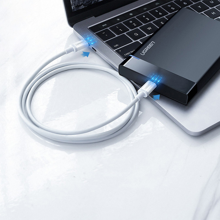 Кабель USB 2.0 Type-C M-M, 2 м, 60W Білий, ABS Cover US264 UGREEN Вінниця - фото 5