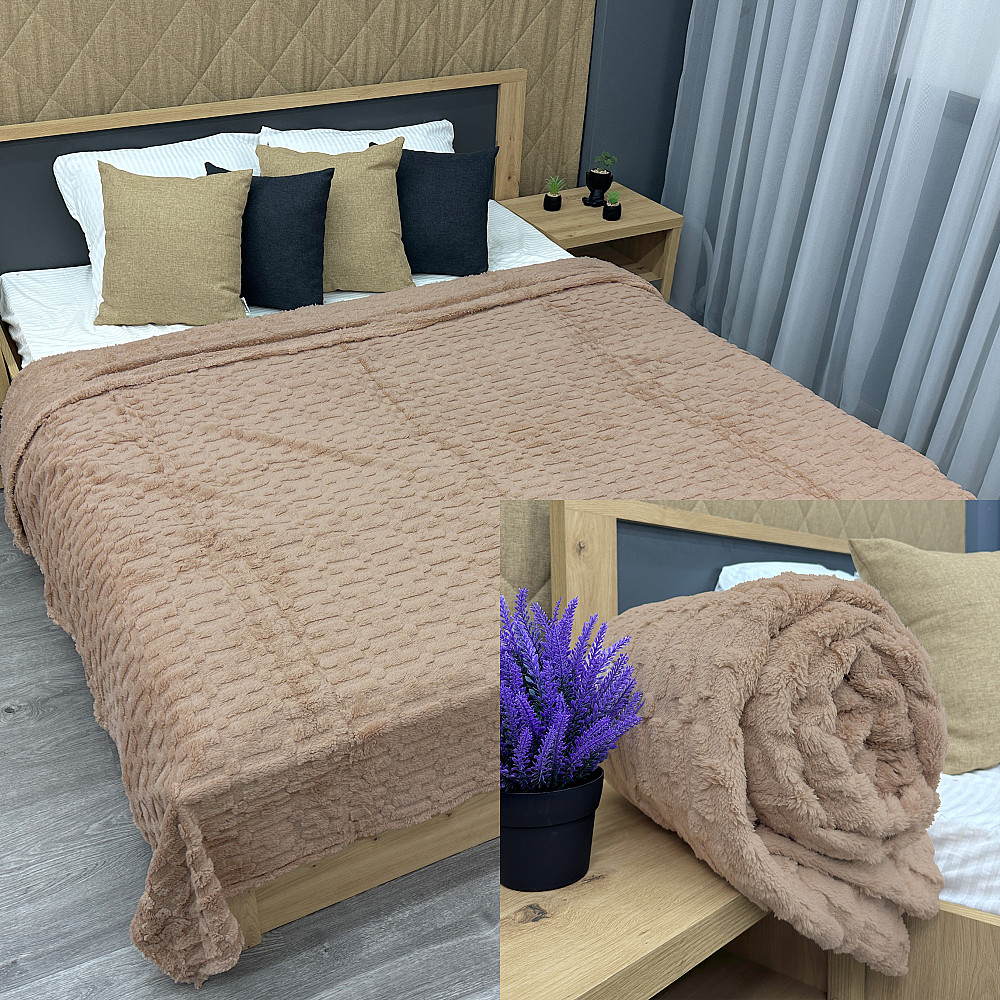 Плед-покривало 200х230 см (+-5см) Бежевий (87-240) Київ - фото 1