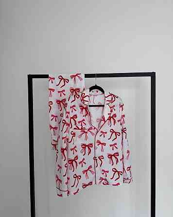 Женская стильная новогодняя пижама софт принт Одесса