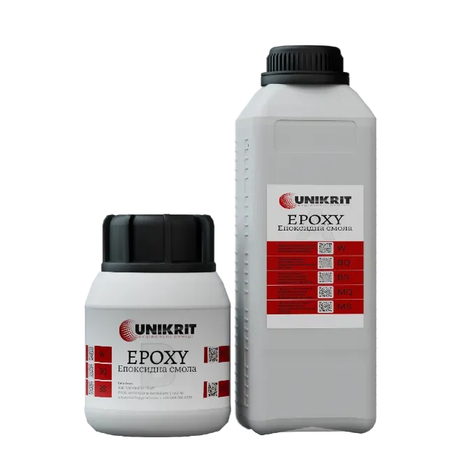 Прозрачная, легко текущая эпоксидная смола для заполнений до 50 мм Unikrit Epoxy MS 1,6 кг Харьков - изображение 1