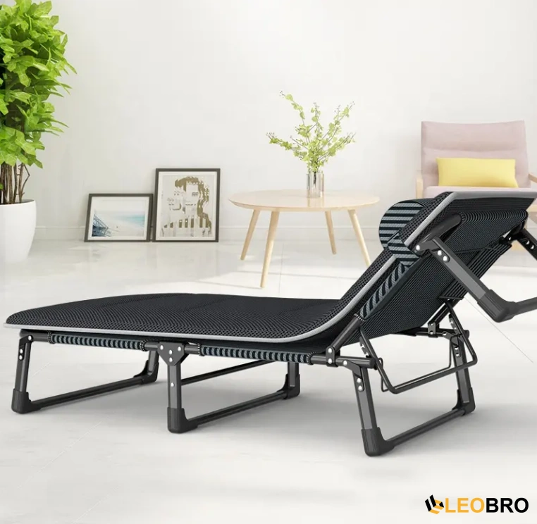 Раскладная кровать‑раскладушка с металлическим каркасом и матрасом LEOBRO FB-S02-PM в тёмную полоску Киев - изображение 3
