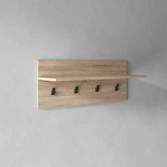 Вешалка настенная VAYS для одежды на 4 крючка с полкой M-46 Дуб Сонома Львов