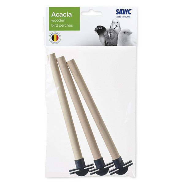 Savic Acacia Wooden Perches САВІК ДЕРЕВ’ЯНА ЖЕРДИНКА з кріпленням для птахів, набір 3шт. Київ - фото 1