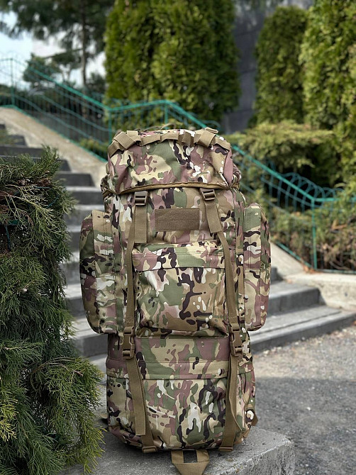 Тактичний рюкзак 120л мультикам з системою molle, каркасом і матеріалом оксфорд для військових Львів - фото 2