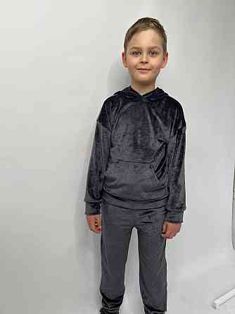 Дитячий велюровий костюм Кенгуру 122-128 Графітовий Харків