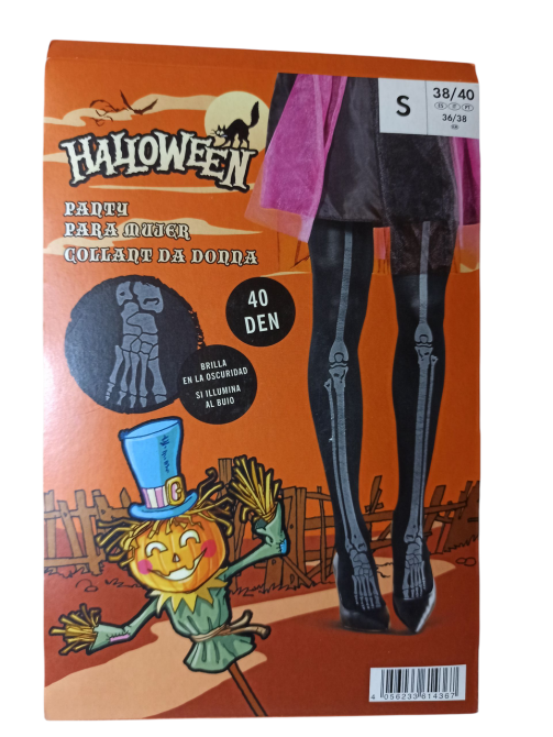 Женские колготы Скелет принт светится в темноте для Хэллоуина 40 den S 38-40 черный Киев - изображение 4