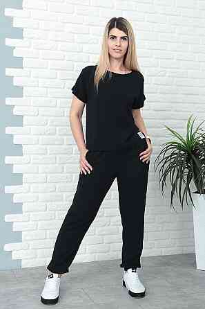 Літній костюм зі штанами на резинці "My day" оптом | Норма і батал Чорний, 50-52 Київ