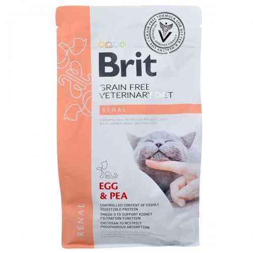 Сухий корм Brit GF VetDiet Cat Renal для кішок, у разі захворювань нирок, з яйцем і горохом, 2 кг Київ