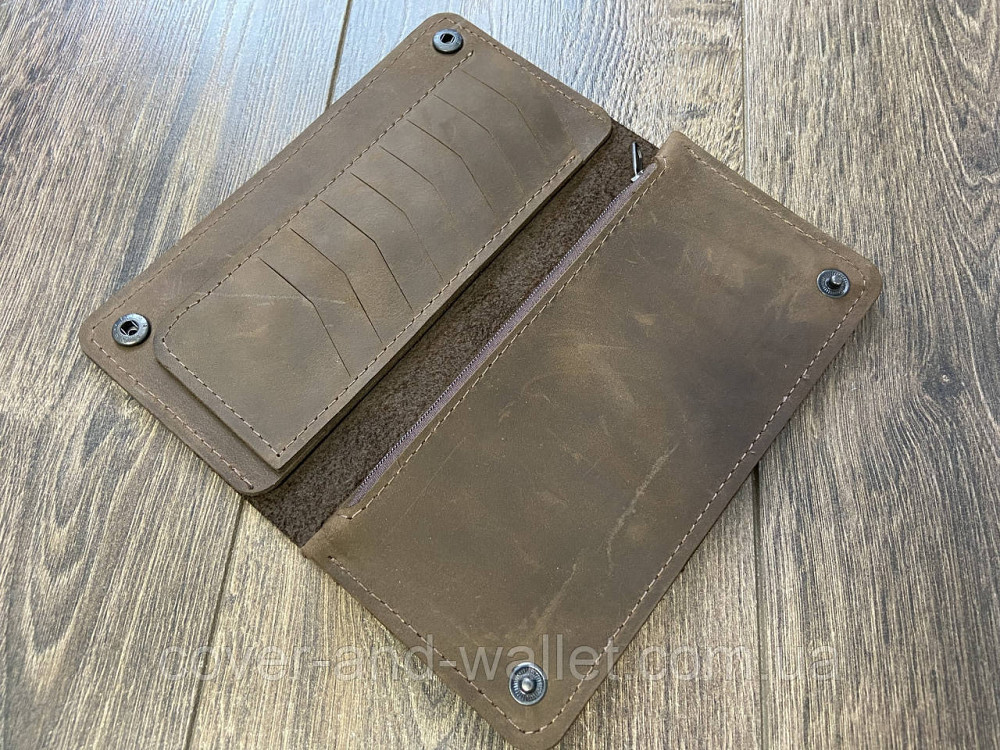 Cтильный мужской кошелек купюрник на кнопке из натуральной кожи PS Leather Киев - изображение 4