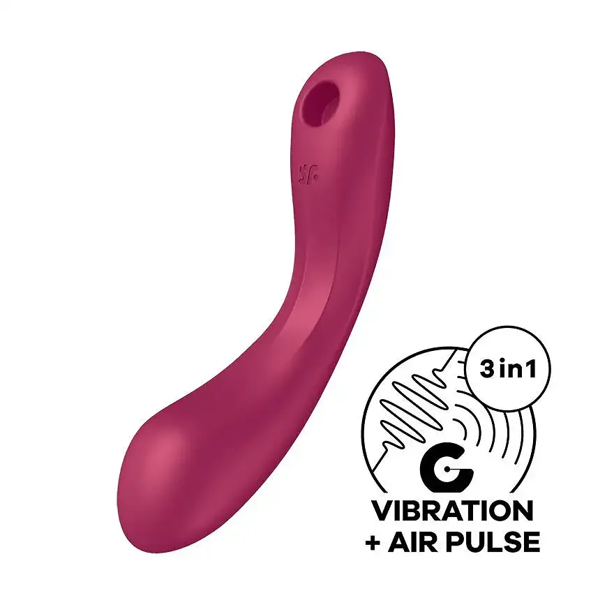 Вакуумний стимулятор з вібрацією Satisfyer Curvy Trinity 1 Red, іграшка 3в1 Львів - фото 1