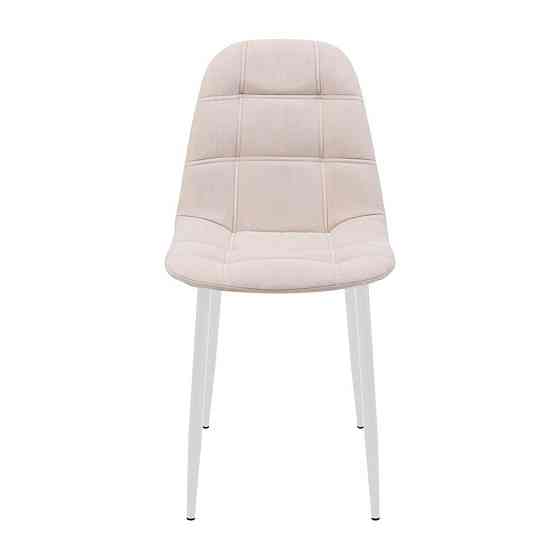 Стілець крісло м'який SplitDesign U Simple 43 білі ніжки Кремовий Київ