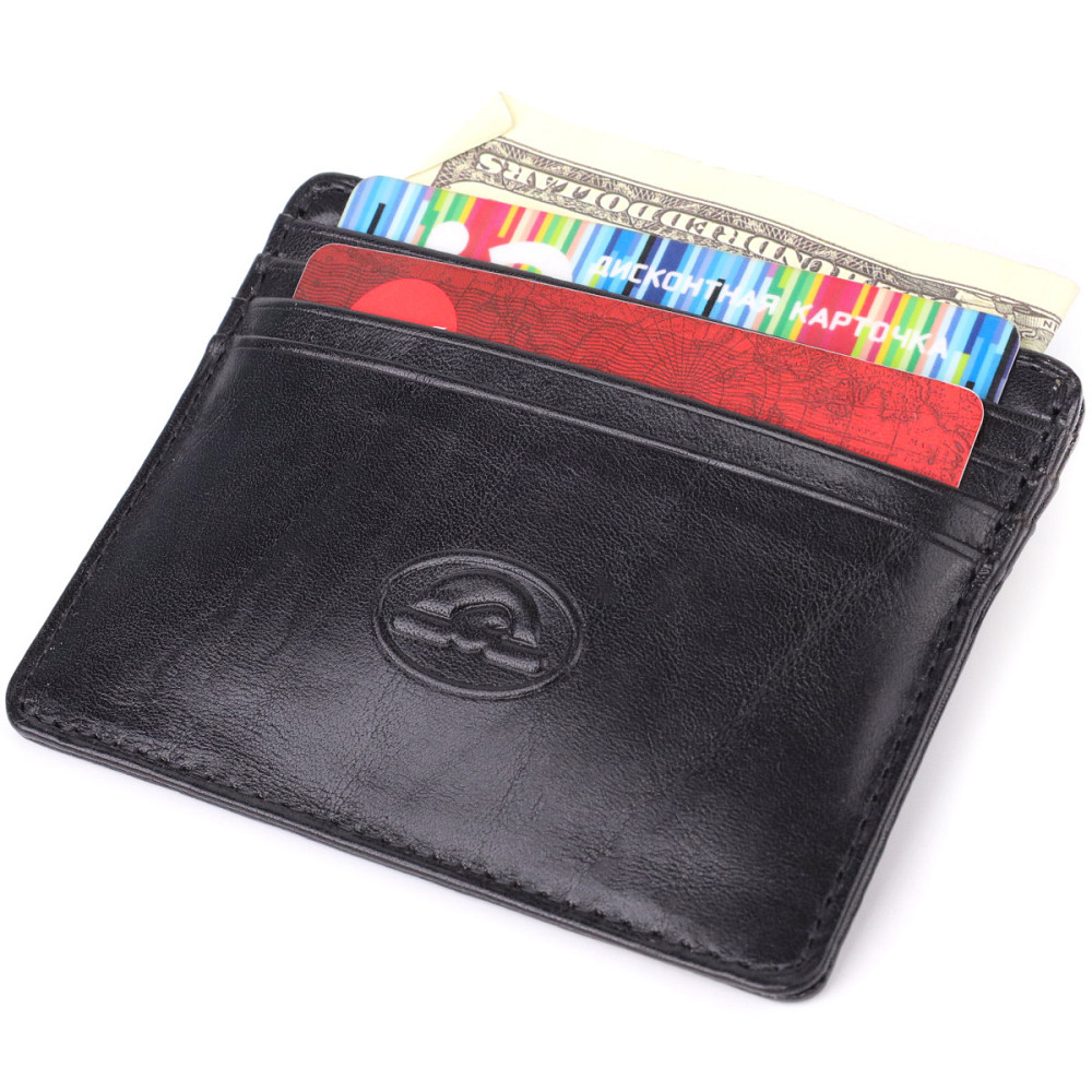 Стильный картхолдер из глянцевой натуральной кожи Tony Perotti 20894_1 (2236 nero) Черный Киев - изображение 6