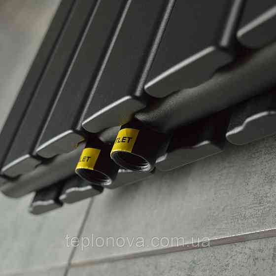 Вертикальний радіатор Largo double 456*1800-6 (50 мм), anticor, чорний муар Чернівці