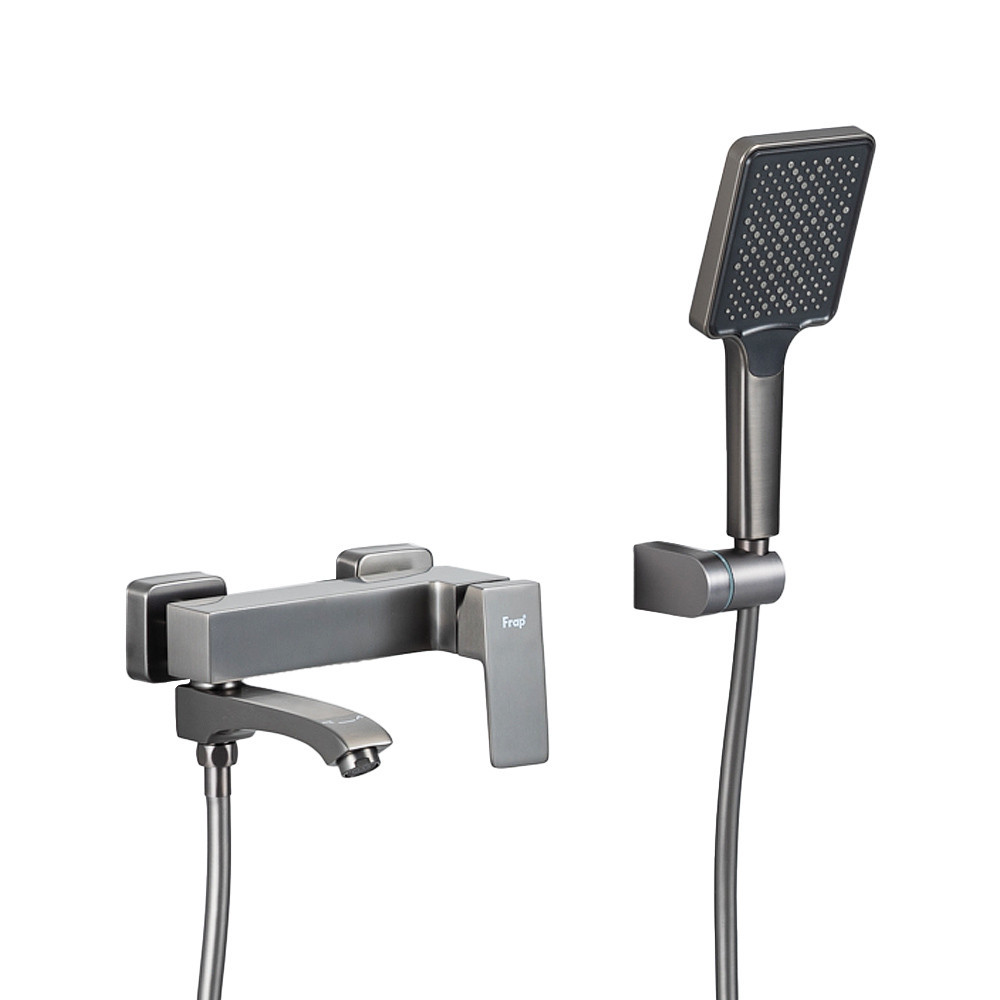 Змішувач для ванни FRAP F3276-9 з душовим гарнітуром, графіт Київ - фото 1