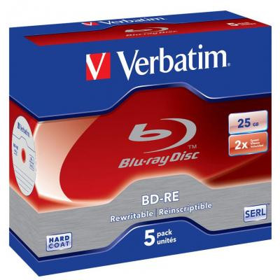 Диск BD Verbatim BD-RE 25Gb 2x Jewel 5шт Hard Coat (43615) Винница - изображение 1