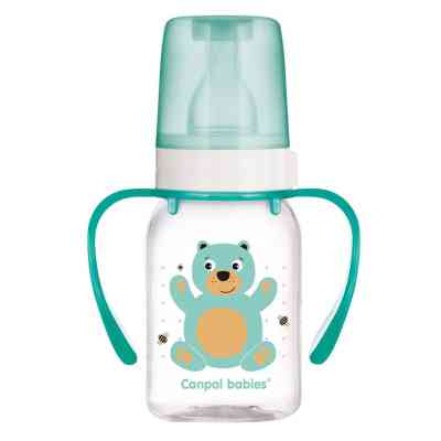 Пляшечка для годування Canpol babies Кольорова ферма 120 мл з малюнком і ручкою Рожева (11/823) Вінниця