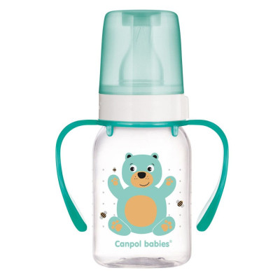 Пляшечка для годування Canpol babies Кольорова ферма 120 мл з малюнком і ручкою Рожева (11/823) Вінниця - фото 1