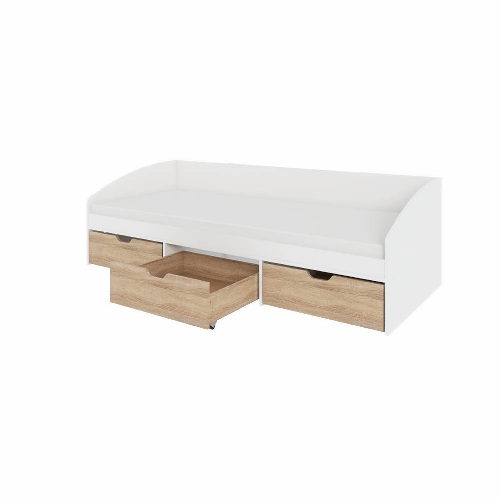 Ліжко односпальне з ящиками Еверест Комфорт 3 193х84х59 см Німфея Альба (білий)/Дуб сонома (DTM-073830) Львів - фото 8