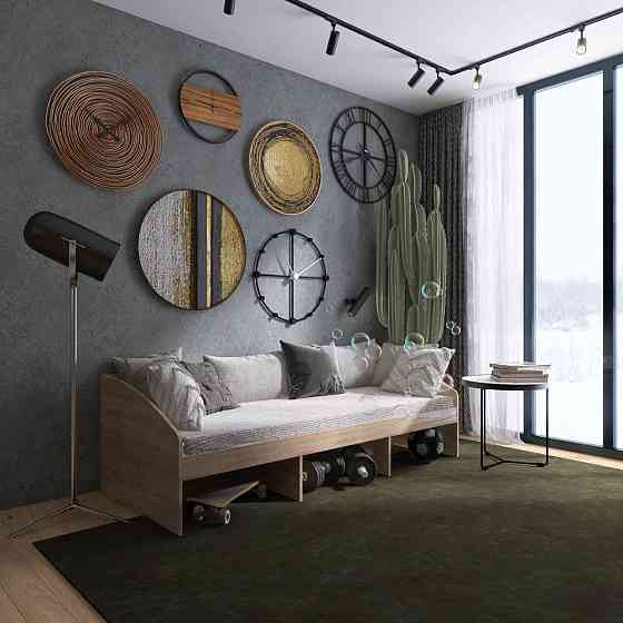 Кровать односпальная Эверест Комфорт 3 193х84х59 см Дуб сонома (DTM-073840) Днепр