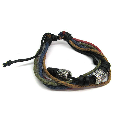 Мужской кожаный браслет с бусами Киев - изображение 2