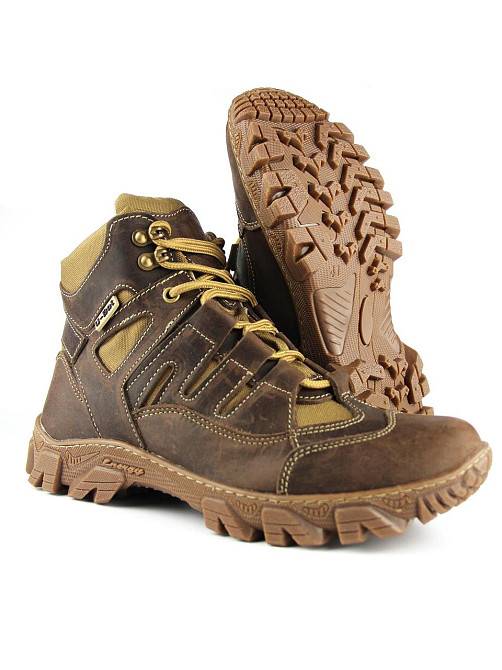 Тактичні черевики коричневі, демісезонні, шкіряні, посилена п’ятка, прошиті, комфортні для активного відпочинку Львів - фото 7