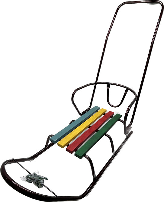 Санки класичні зі спинкою та ручкою Бордові (4535) Чернигов - изображение 1