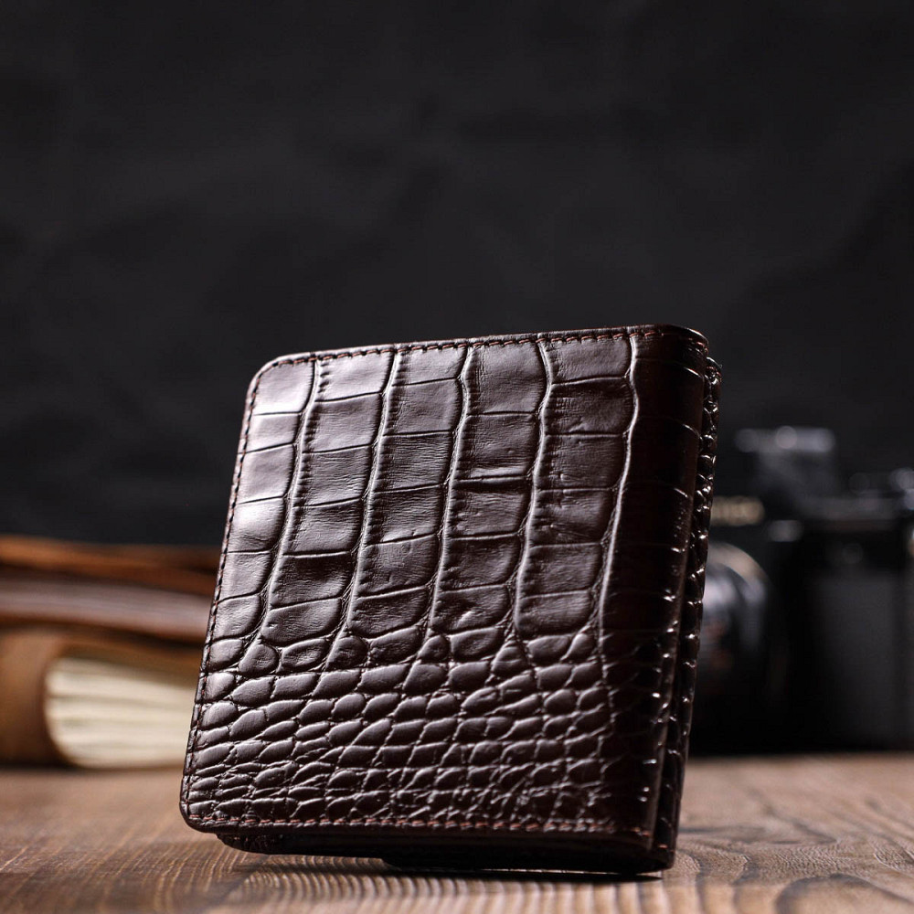 Портмоне из натуральной кожи с тиснением под крокодила Tony Bellucci 22022 Коричневый Киев - изображение 2